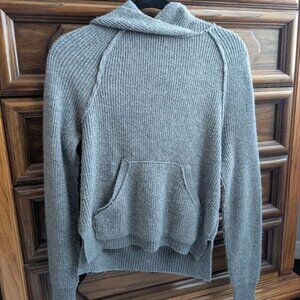 Free People Mesmerize Knitted Hoodie Sweater Jumper Cotton Blend Gray Sz XS